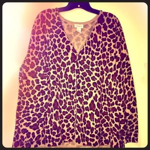 Plus size leopard cardigan